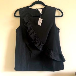J Crew Factory black sleeveless blouse